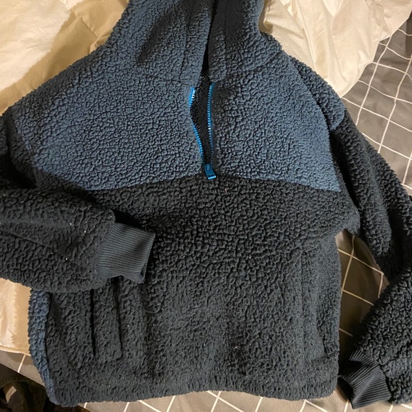 AMERICAN EAGLE Sherpa cropped quarter zip - Picture 5 of 7